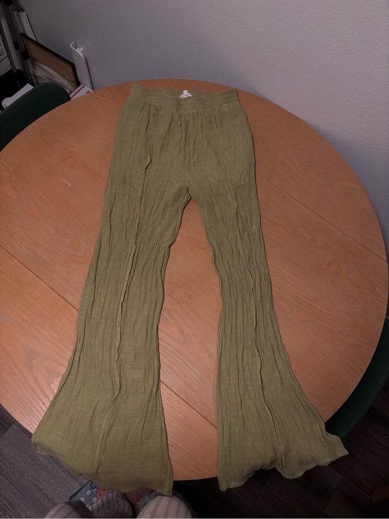 Blu Pepper Pants - Blu Pepper Olive Green Crinkle Waistband Pants
